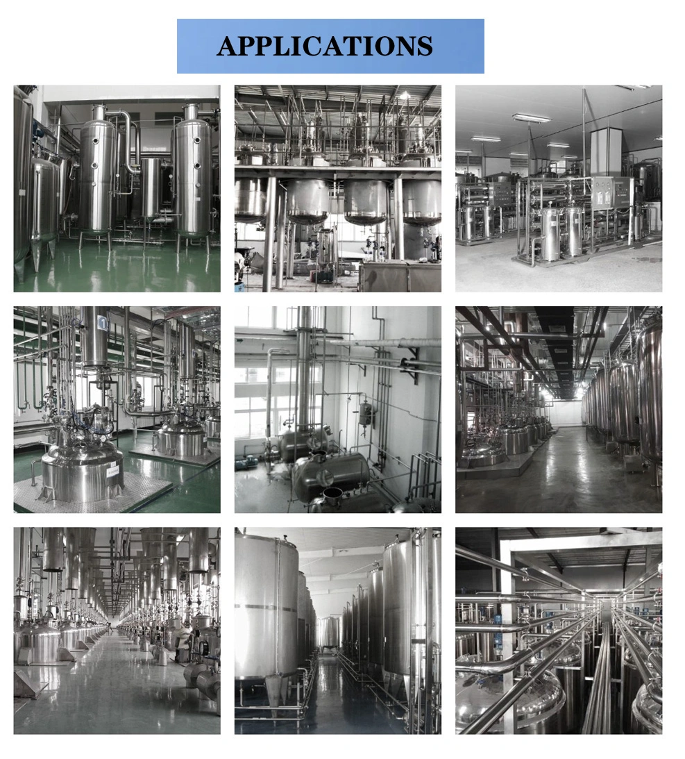 SS304/316 Stainless Steel Sanitary Grade Sterile Vacuum Milk Insulated Vertical Reaction Kettle with Stirring Machine