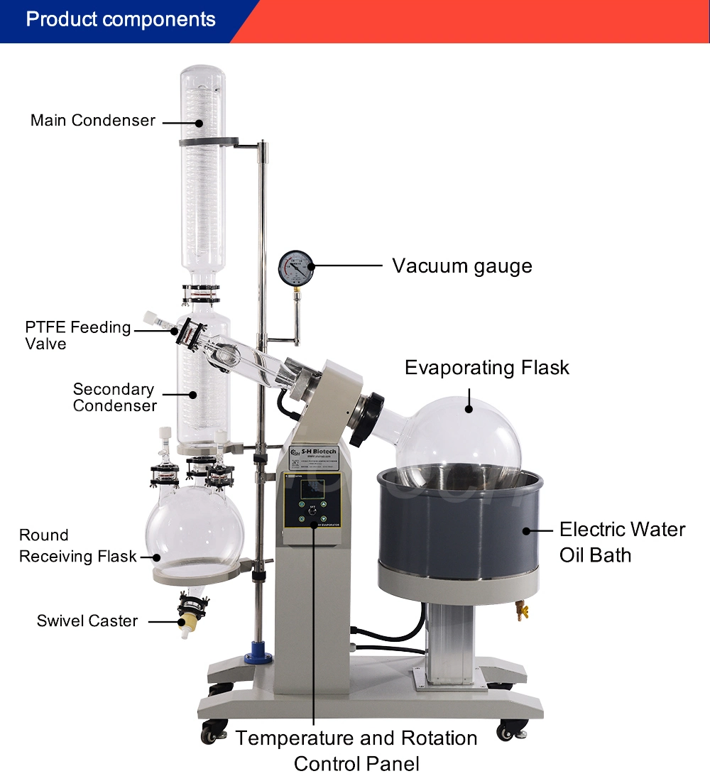 S-H Biotech Laboratory Distillation Column Rotovapor Glass Distillation Apparatus